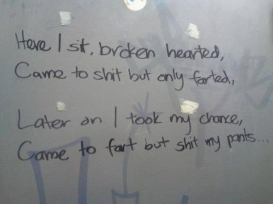 20 funny bathroom stall quotes to show where the creativity flows